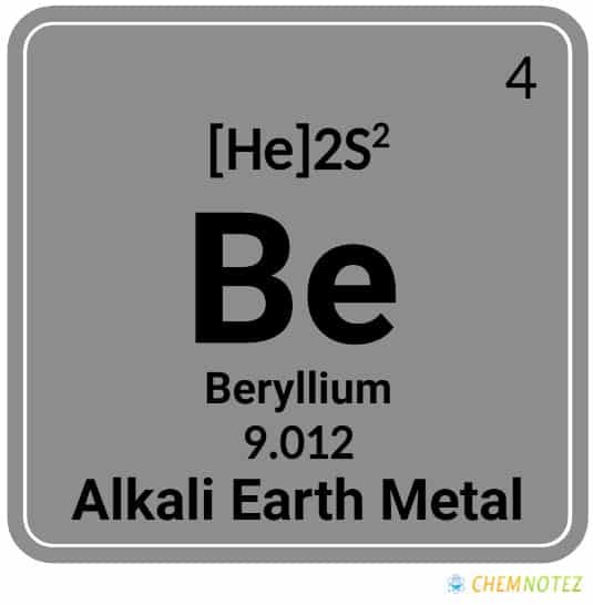 beryllium element on periodic table